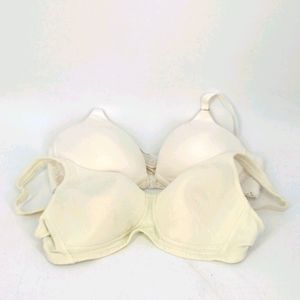 Lot of 2 Off-White Lace Floral Padded Cup Bra 36B